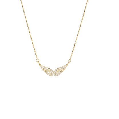 gold dainty angel wings necklace waterproof