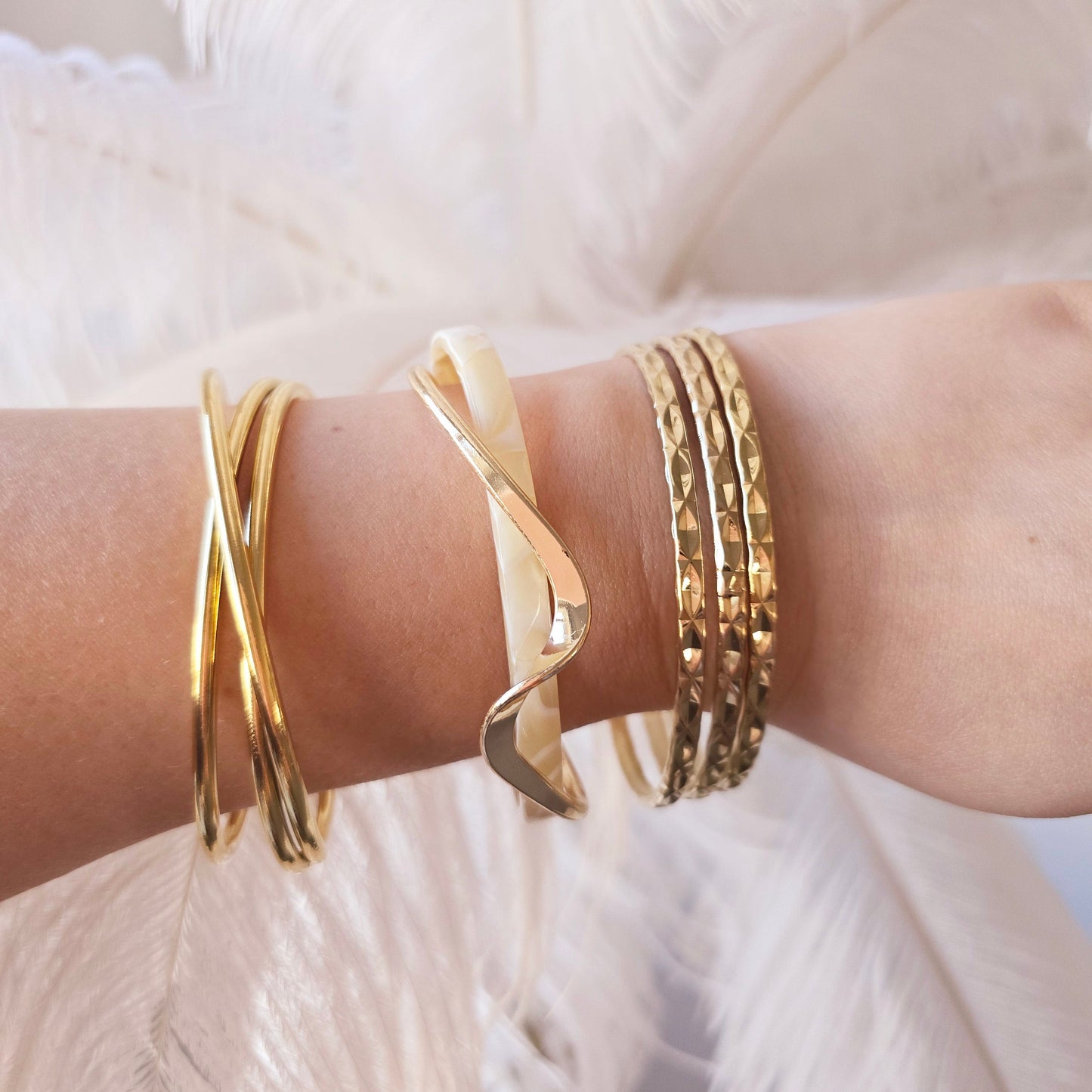 bangle stack gold cuff