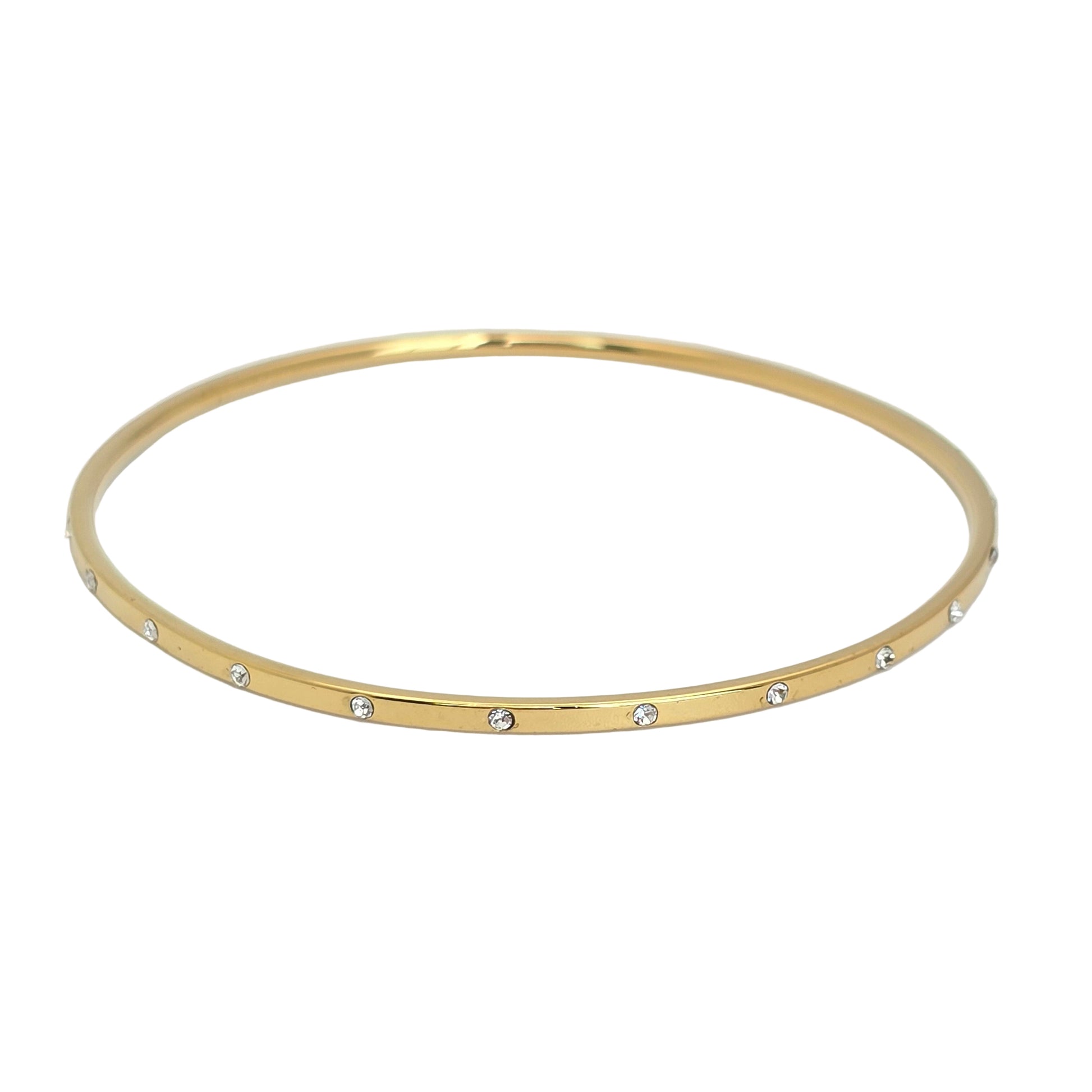 thin dainty stackable bangle gold waterproof