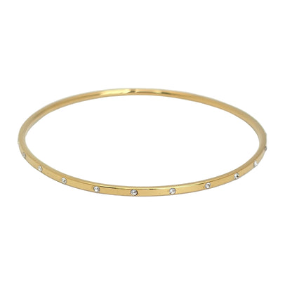 thin dainty stackable bangle gold waterproof