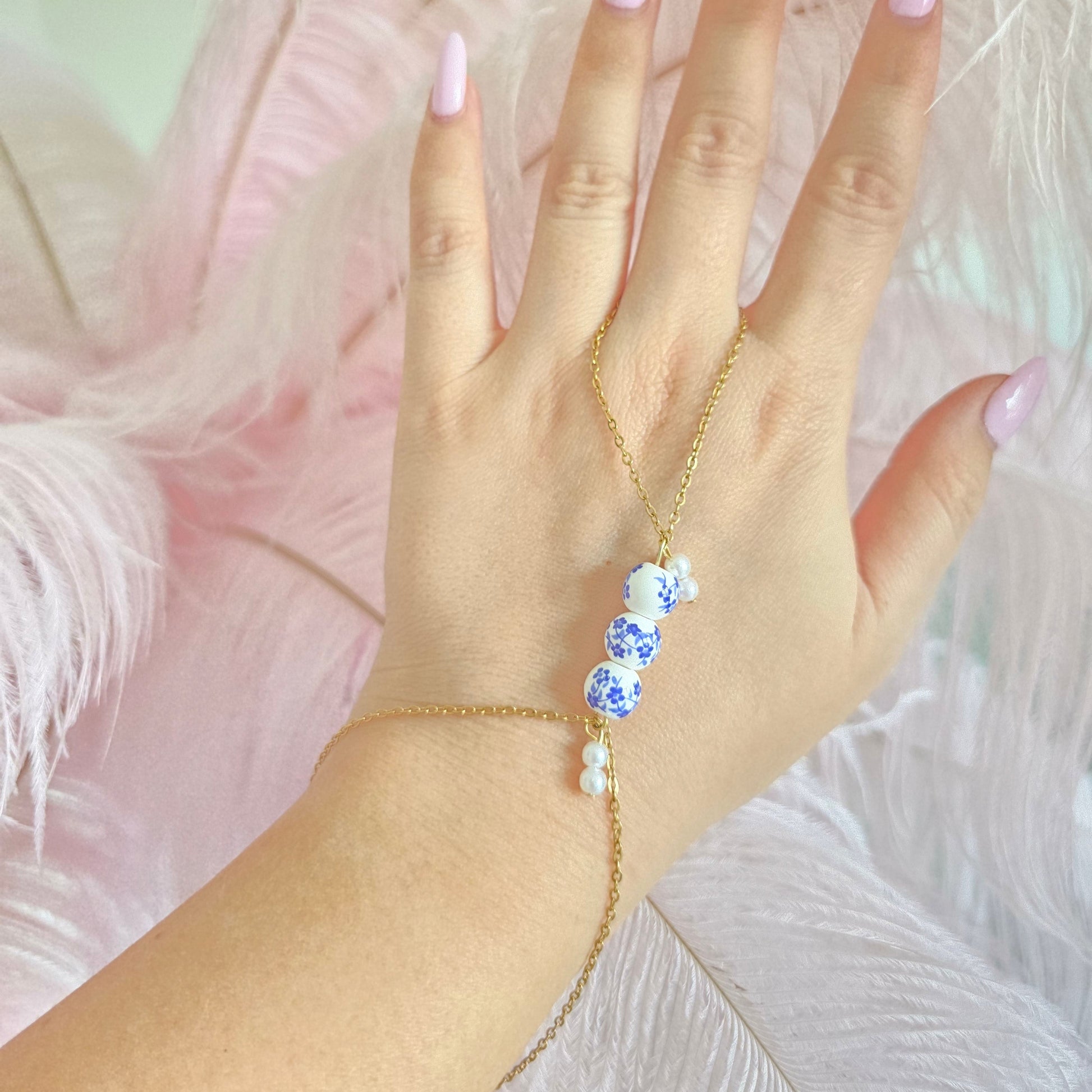 Dior inspired hand chain jewelry