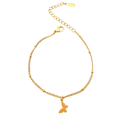 dainty gold cute butterfly charm bracelet
