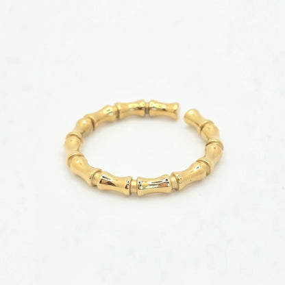 stackable gold bamboo ring waterproof
