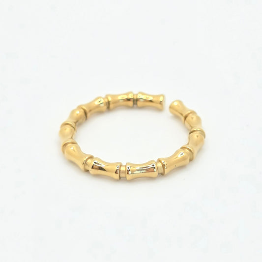 stackable gold bamboo ring waterproof