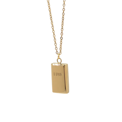 gold bar of love dainty pendant necklace