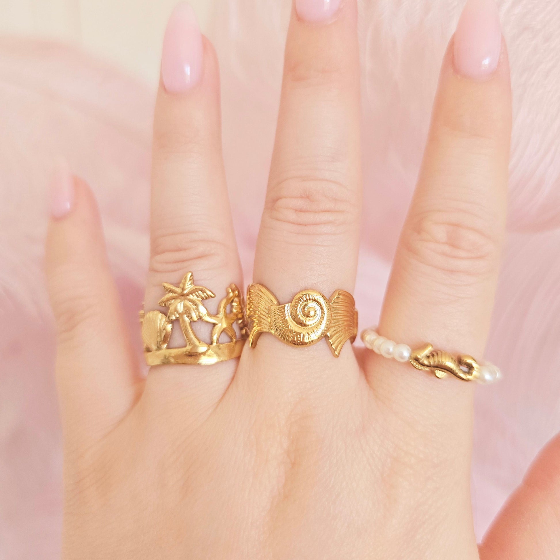 gold waterproof beach summer rings