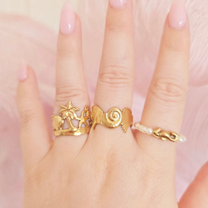 gold waterproof beach summer rings