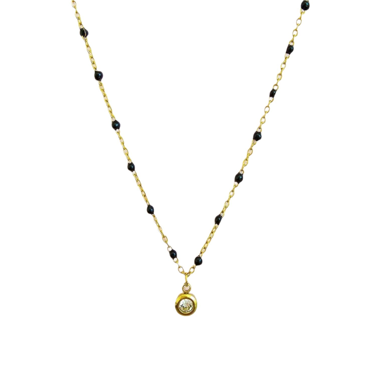 beaded gold waterproof dainty necklace