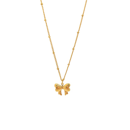 dainty bow necklace girly cute
