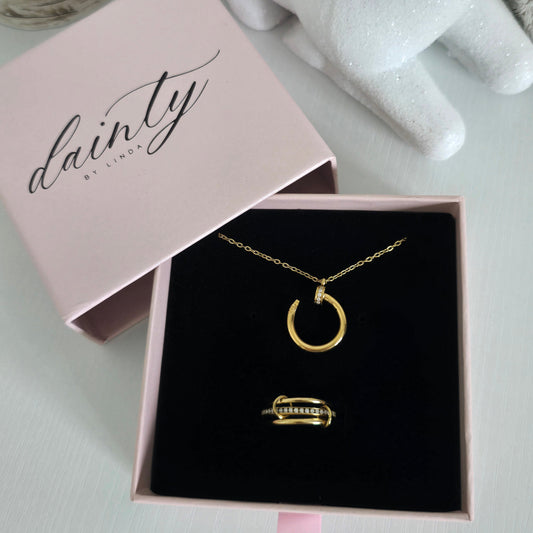 cartier gold nail necklace spinelli ring dupe