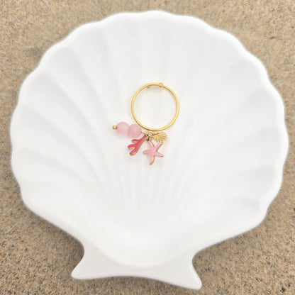 gold dainty stackable dangly ring beach jewelry