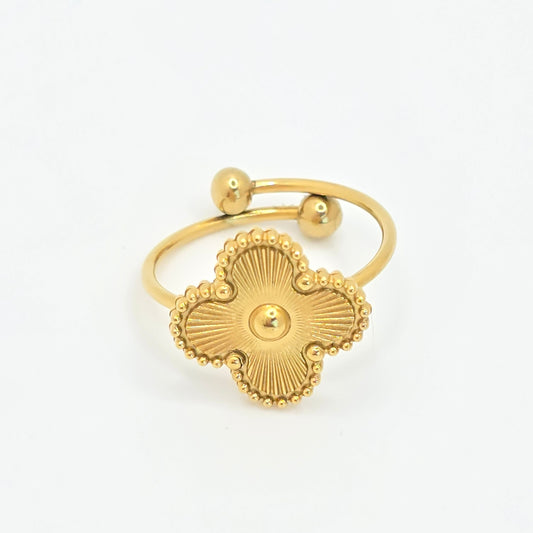 van cleef dupe clover ring gold waterproof