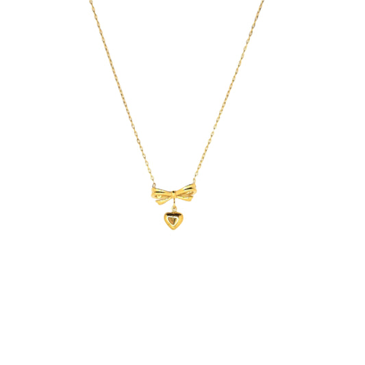 dainty gold bow necklace tarnish free