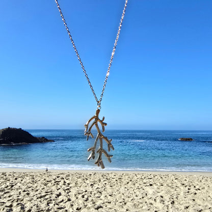 gold coral reef statement necklace vacation jewelry layering