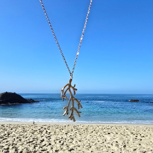 gold coral reef statement necklace vacation jewelry layering
