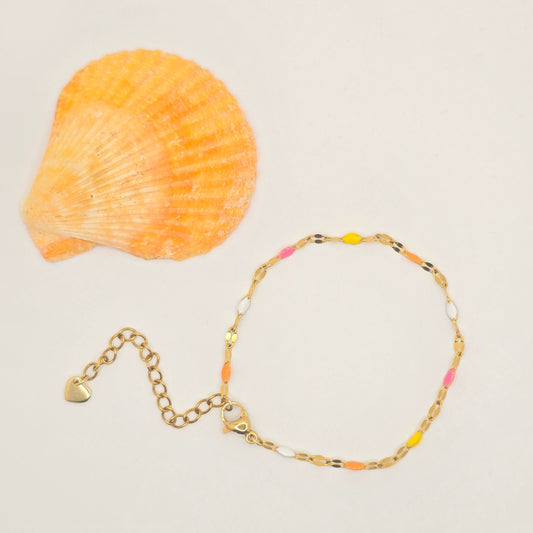 dainty orange pink yellow white bracelet waterproof