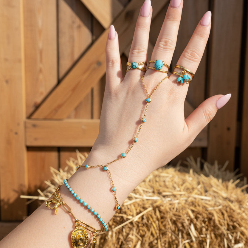 handchain bracelets rings turquoise