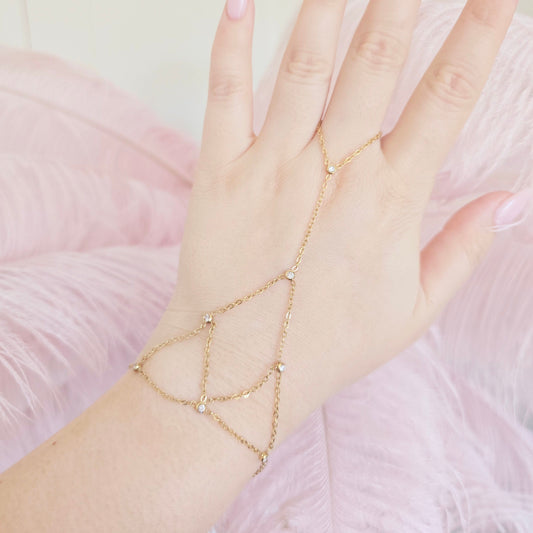 dainty gold waterproof handchain unique