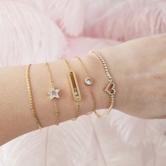 dainty bracelet stack star heart