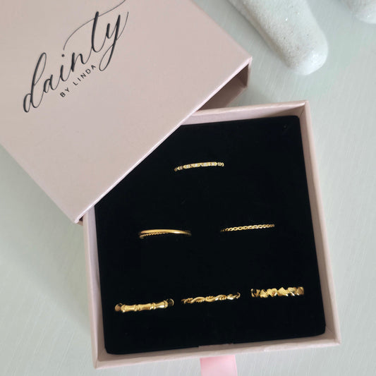 dainty thin stackable ring set