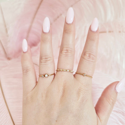 dainty stacking rings waterproof gold