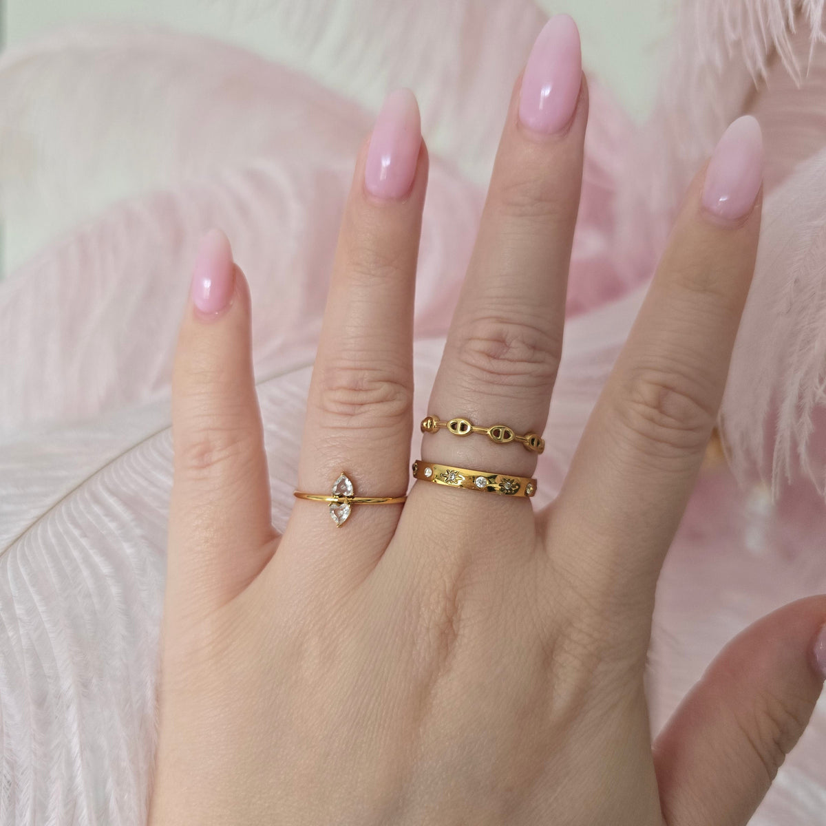 dainty stacking rings waterproof stackable