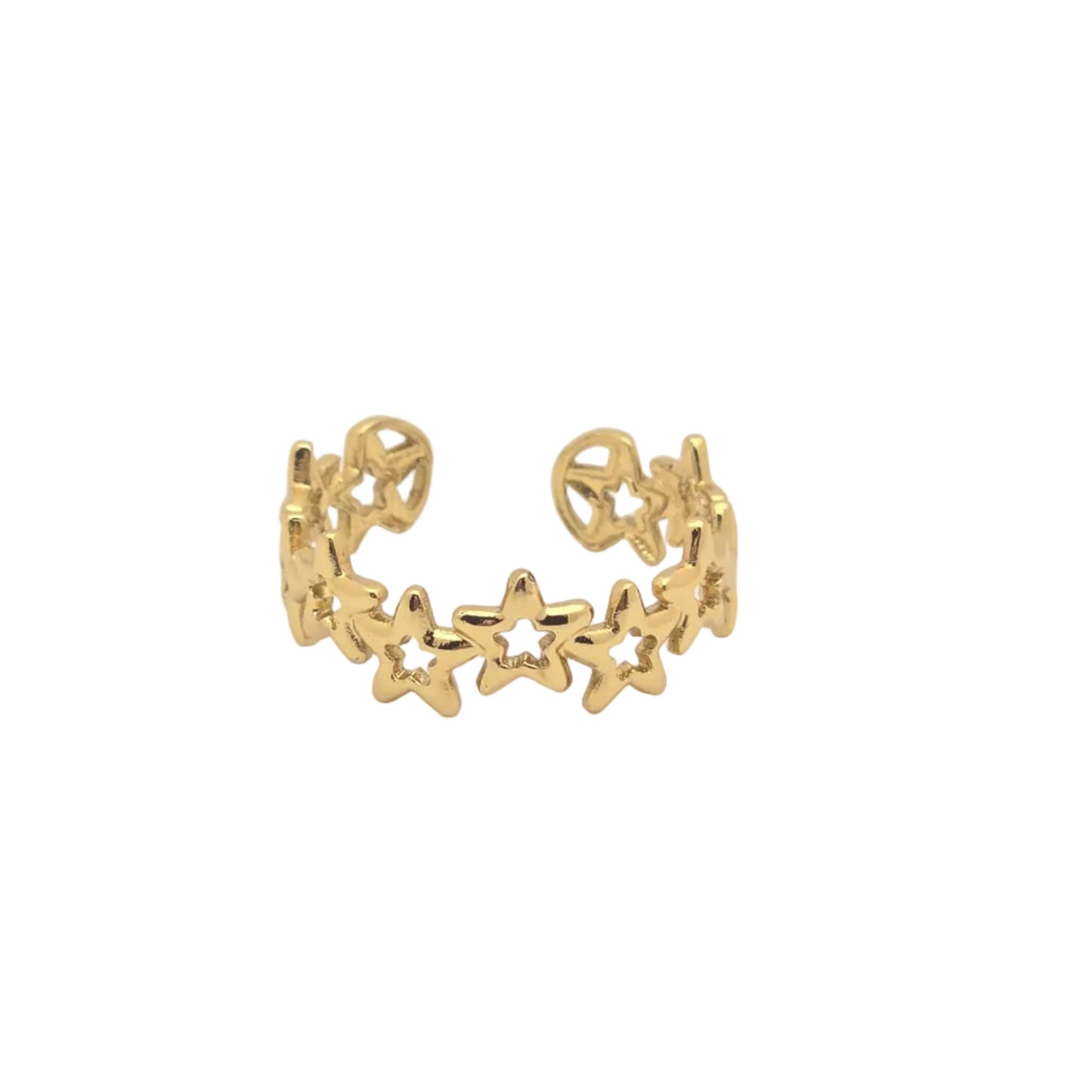dainty cute gold stars 4th of July ring jewelry