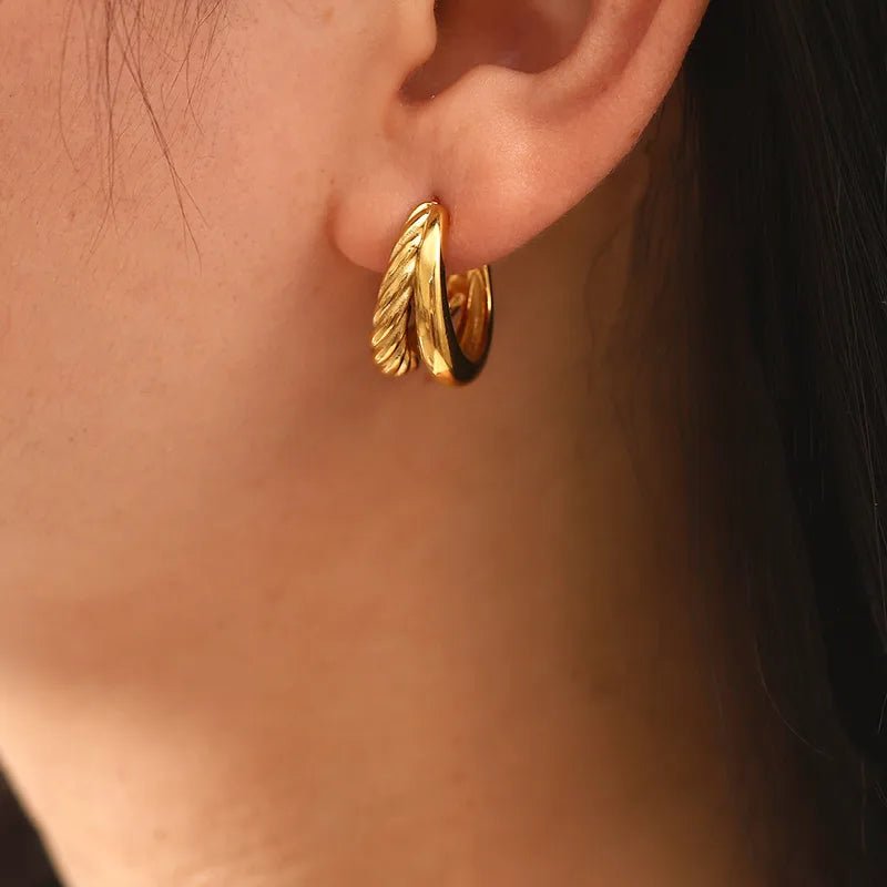 dainty gold double hoop earrings viral