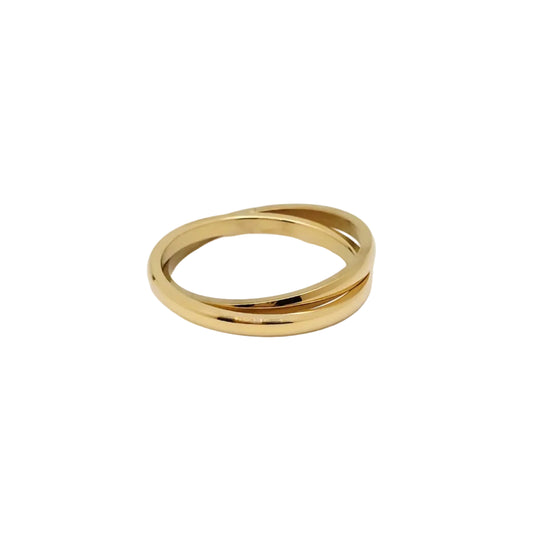 perfect gold double band stacking rings