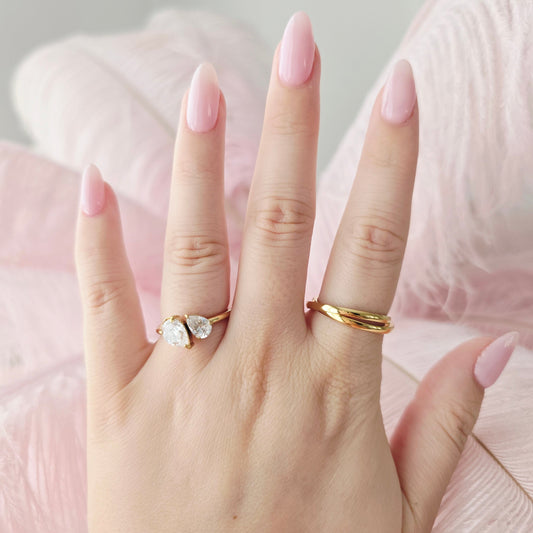 dainty gold stacking rings