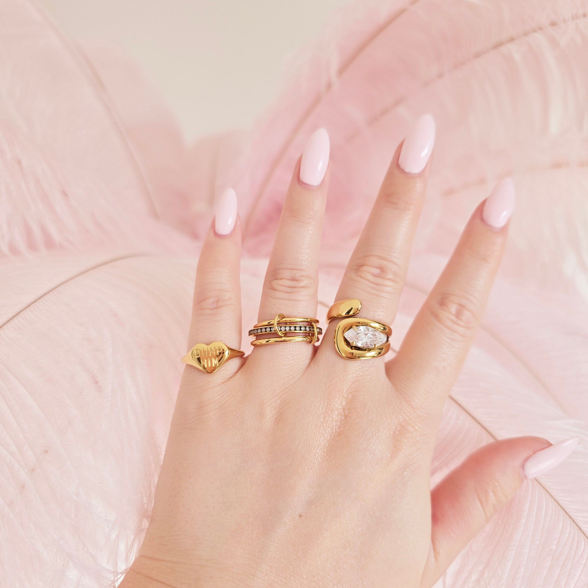 statement gold rings waterproof
