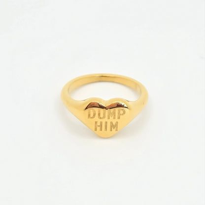 dainty message gold ring waterproof