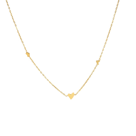 dainty tiny gold hearts necklace everyday jewelry