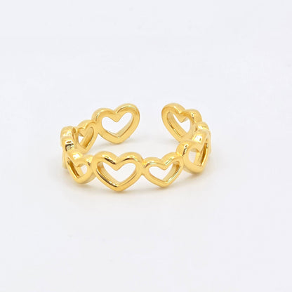 hearts gold ring dainty open cute