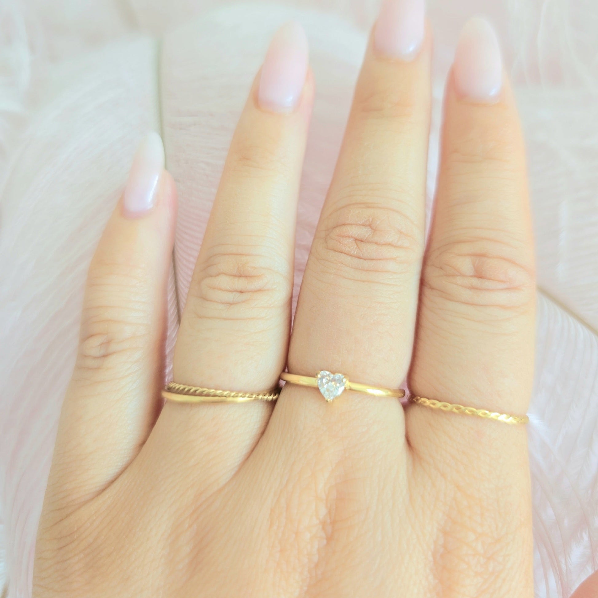 dainty gold stackable rings