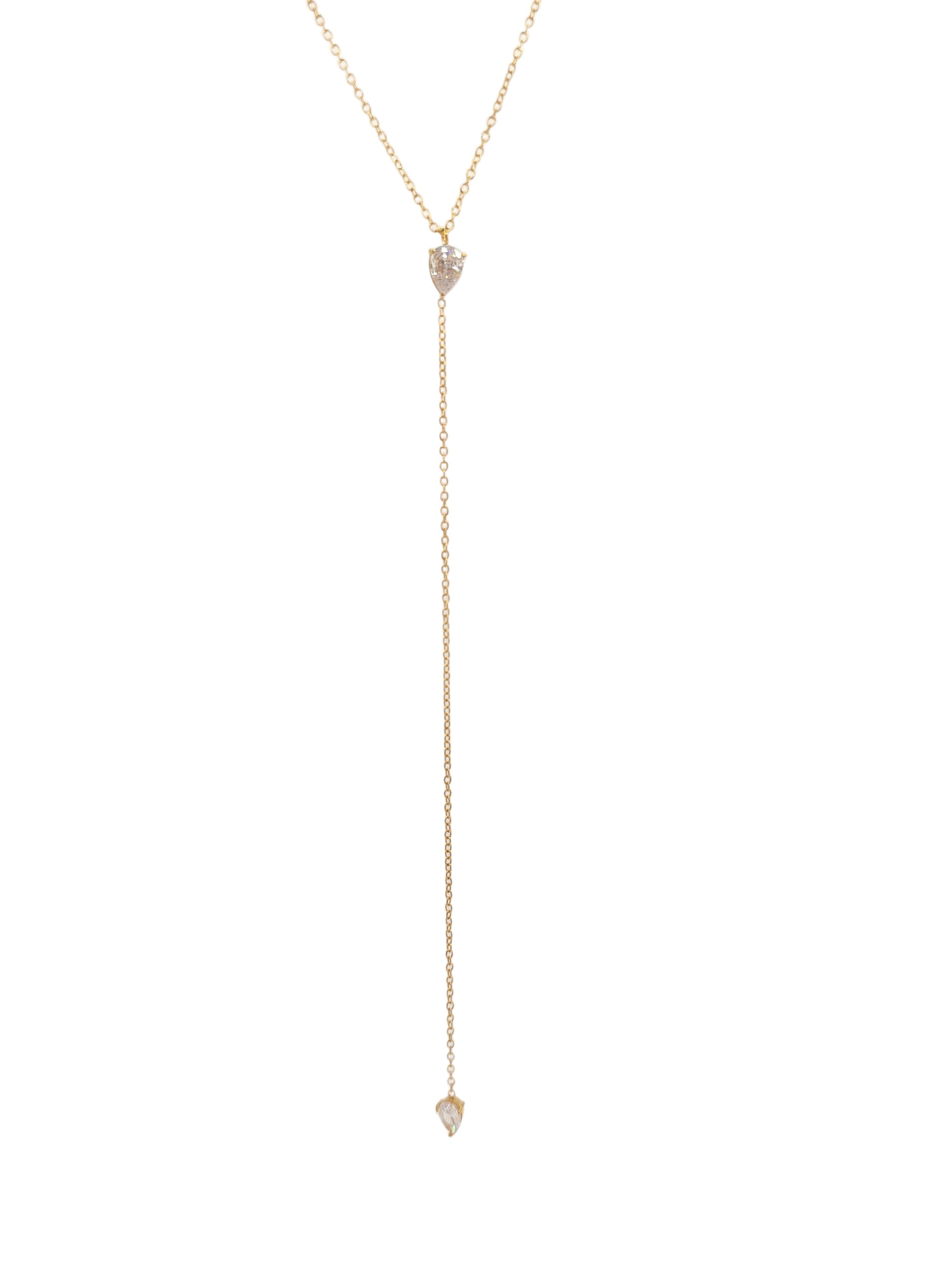 dainty pear drop necklace lariat