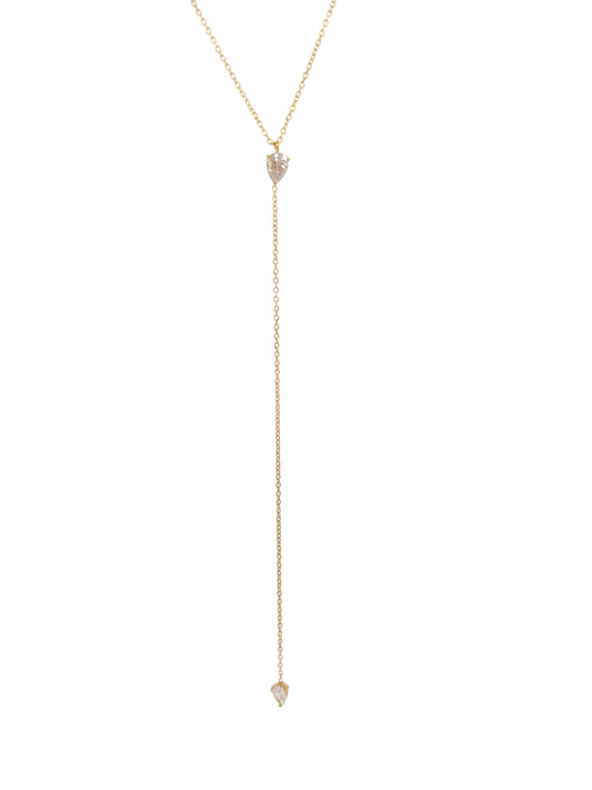 dainty pear drop necklace lariat