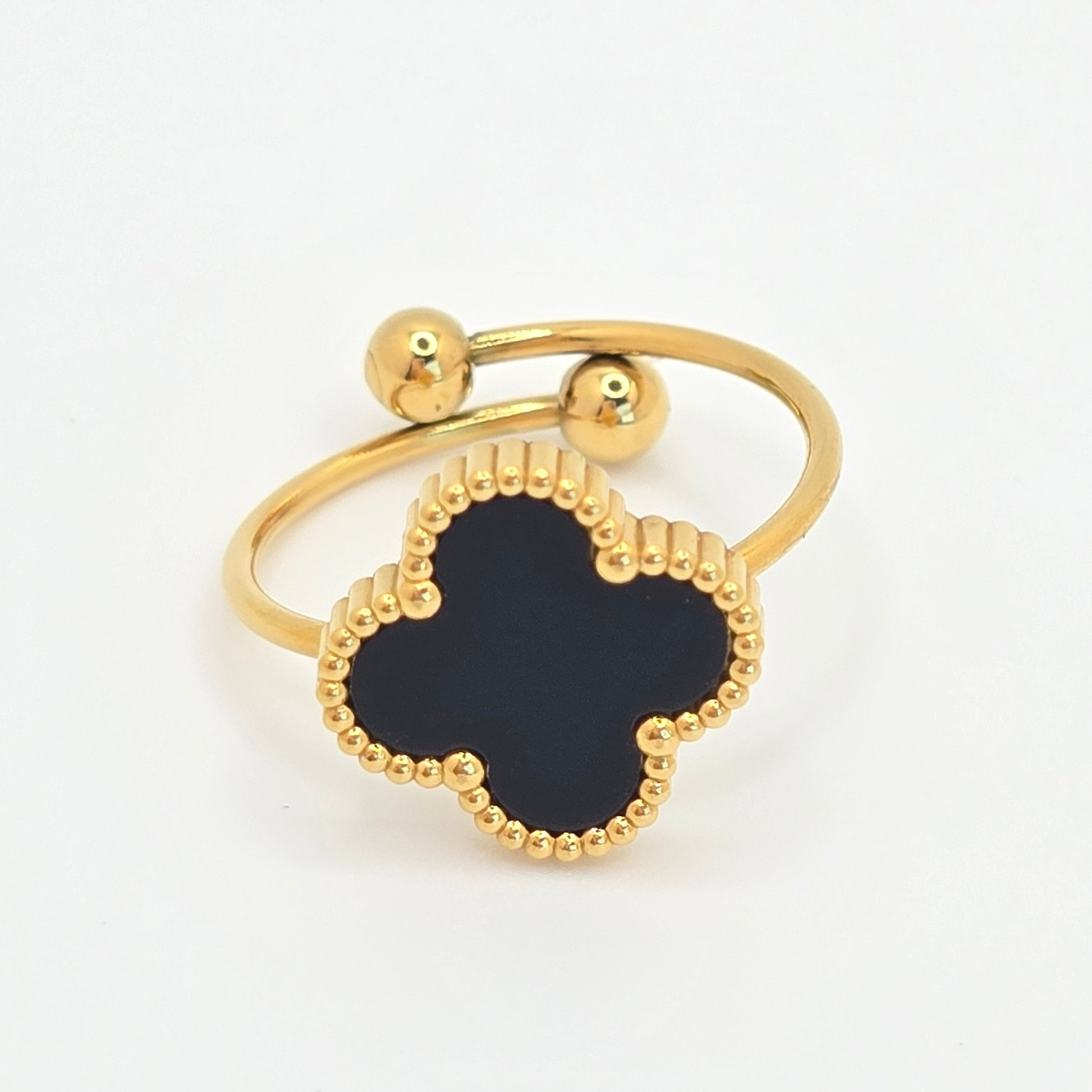 van cleef clover ring dupe black waterproof