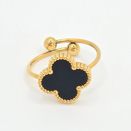 van cleef clover ring dupe black waterproof