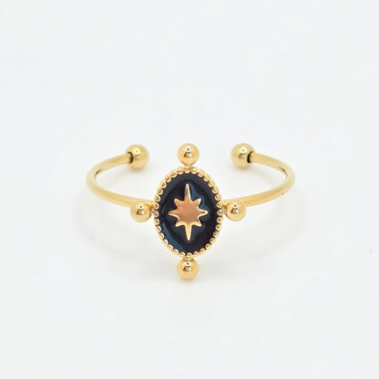 dainty stackable gold compass ring 