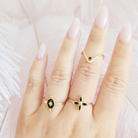 thin adjustable waterproof gold rings stackable