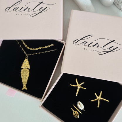 fish starfish shell jewelry set