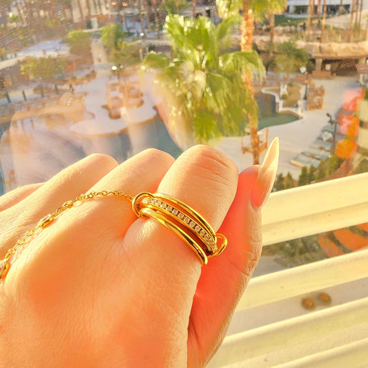 rings connected gold jewelry beach jewelry spinelli dupe ring