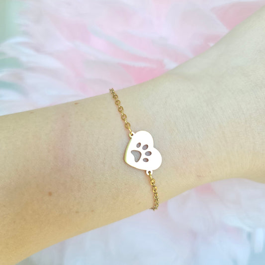 dainty paw print bracelet waterproof pet lover