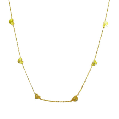 mini gold hearts necklace waterproof jewelry