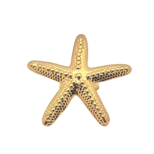 large starfish gold ring waterproof