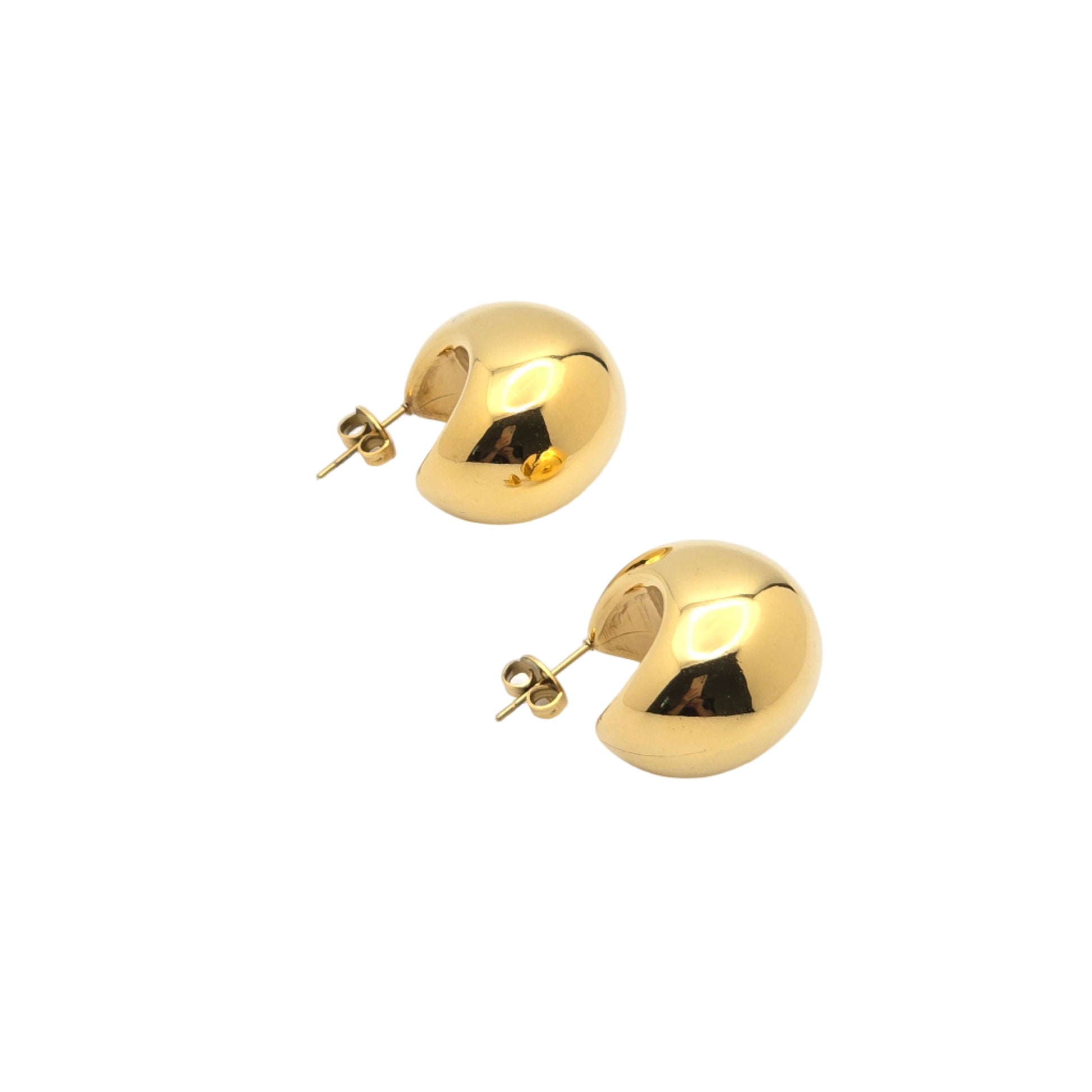 ball statement gold earrings