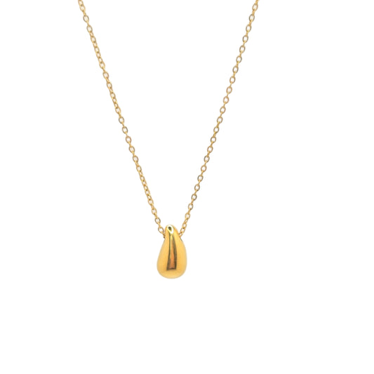 gold tear drop pendant necklace