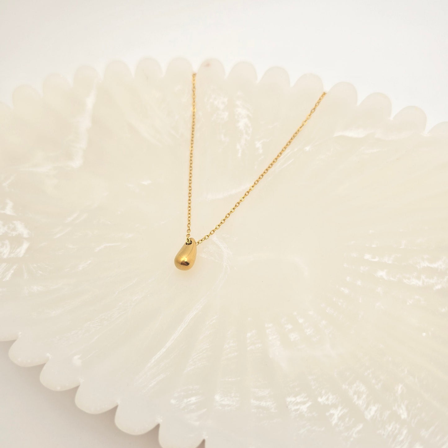 dainty gold drop necklace stacking
