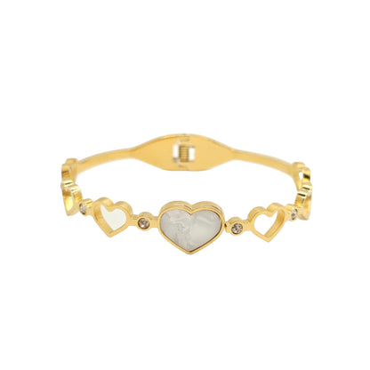 dainty heart bangle stacks bracelet